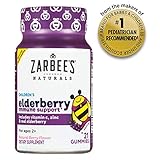 Zarbee's Naturals Children's Mighty Bee Gummies, Elderberry Immune Support Supplement with Vitamin C, Zinc - Berry, 21 Count