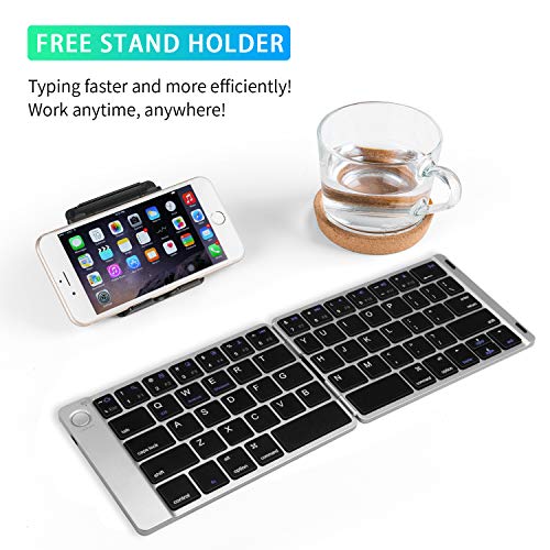 Samsers-Foldable-Bluetooth-Keyboard-Portable-Wireless-Keyboard-with-Stand-Holder-Rechargeable-Full-Size-Ultra-Slim-Folding-Keyboard-Compatible-iOS-Android-Windows-Smartphone-Tablet-Laptop-Silver