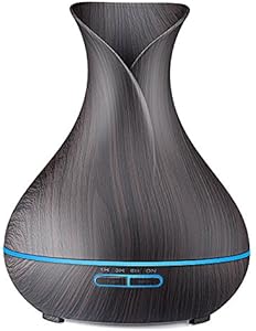 URPOWER Essential Oil Diffuser, 400ml Wood Grain Aromatherapy...