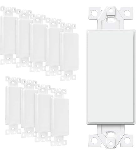 Leviton Decora Blank Adapter Plate – No Hole, With Ears & Mounting Screws, Light Almond, For Wall Switch Openings