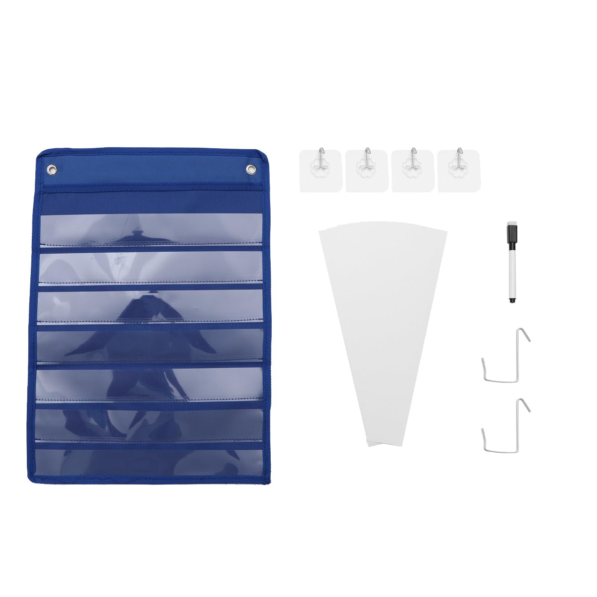 NUOBESTY Magnetic Whiteboard Hanging Bag Wall Pocket Chart File Holder for Classroom Home Use Organize Sentence Strips Cards Teaching Tool for Individual Group Activities