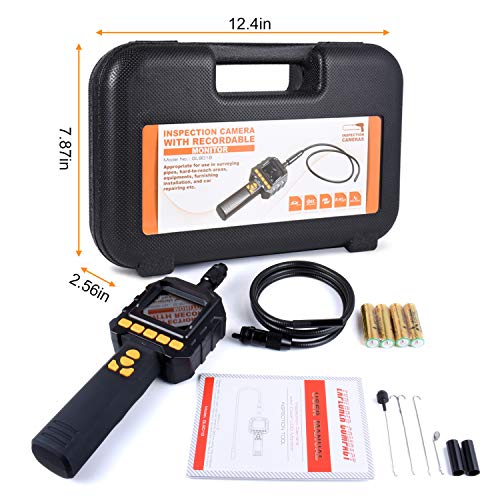 Borescope Inspection Camera, Dericam Endoscope Camera with Record Video and Take Photo, IP67 Waterproof Industrial Endoscope Batteries Included
