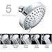 Tibbers High Pressure Shower Head,5 Settings Showerhead with Adjustable Metal Swivel Ball Joint,Excellent Shower Experience Even at Low Pressure and Water Flow (Brushed Nickel)