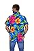 V.H.O. Funky Hawaiian Shirt, Shortsleeve, Bigflower, lightblue, L