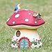 TERESA'S COLLECTIONS 6.9 Inch Mushroom Fairy House Garden Statues, Solar Powered Garden Lights for Outdoor Patio Yard Decorations