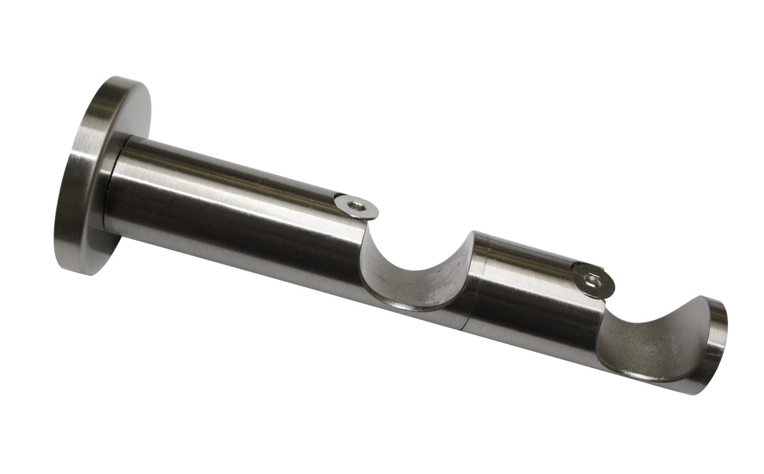 Gardinia Combination support 2-track open for diameter 25/25 mm stainless steel look 8/6 cm.