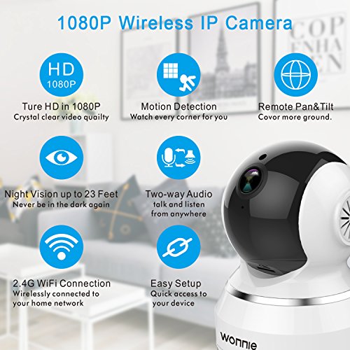 image for WONNIE Home Camera - Wireless IP Camera with Two-way Audio, Night Visi