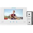 VANSOALL 7" LCD Monitor Wired Video Intercom Doorbell System, Video Door Phone Kits with 1200TVL Camera Night Vision Support Monitoring, Unlock, Dual-Way Door Intercom for Villa Home Security Systems