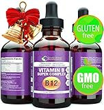 A+ GRADE SUPER VITAMIN B COMPLEX, Gluten Free Liquid Drops With B2,B3,B6 B12, Slams Any B12 Methylcobalamin & cyanocobalam,Fight Stress For Men Women & Kids, Best Premium Drops For Adults And Children