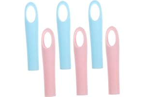 GRIRIW 6pcs Mop Handle End Caps Replacement Grips Rod Sleeves for Broom and Dustpan Lightweight Anti-Slip