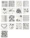 Hyamass 17pcs Mix Pattern Square Shape Hollow Out Painting Stencils Drawing Templates