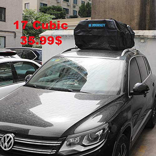Car Top Carrier 17 cubic Bag with 8 Reinfored Straps 100% Waterproof,Car Top Carriers for Vehicles with Racks - Car Roof Storage Car Carrier - Roof Bag includes Heavy Duty Straps - Fits All Roof Racks - Thumbnail 5