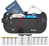 Travelambo Money Belt RFID Blocking Travel Wallet Passort Holder (gray RFID sleeves)