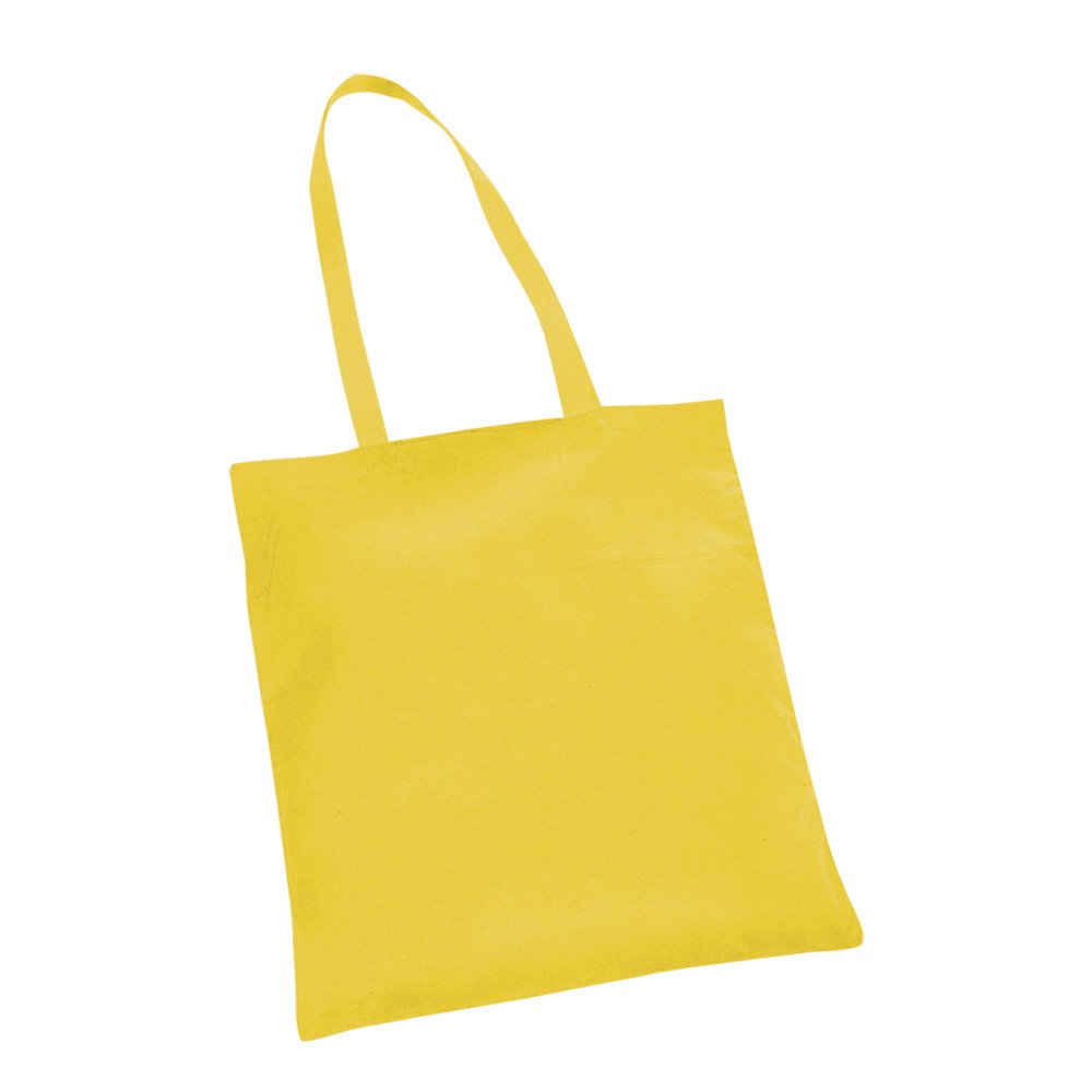 eBuyGB Shoulder Bag Natural Tote Ideal for Printing, Cotton, Yellow, Pack of 10