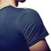 LOGEEYAR Mens Premium Fitted Short-Sleeve Contrast Color Stitching T-Shirt (M, Navy Blue)