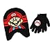 Super Mario Boys Beanie Hat and Gloves Set (One Size, Red)