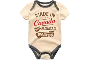 Made in Canada with Jamaican Parts Cute Funny Witty Unisex Baby Clothes Heritage Canada Day Custom Name Shirt Bodysuit Baby s