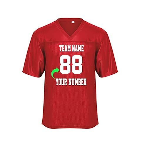 Customize Your Own Football Jersey/T-Shirt with Your Name and Team