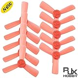 RJXHOBBY 5Pairs/10Pcs 1935 1.9 Inch 3-Blade Propeller Triblade Prop 1.5mm Mounting Hole Compatible with 1103 1104 1105 Motors for DIY Micro FPV Drone Quadcopter Red