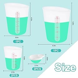 6 pcs Silicone Cup Set, 500ml, 250ml and 125ml for