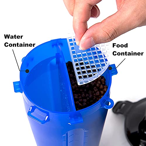 Dogs Travel Water Bottle, Leak Proof Puppy Bottle Water Dispenser with Bowls for Walking (Blue)