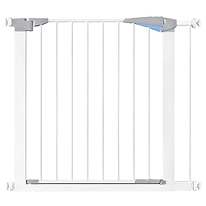 35.8" Auto Close Baby Gate, Extra Wide Walk Thru Pet Gate with Pressure Mount for Stairs, Doorways and Hallways, Includes 2.7" Extension Kit, White
