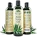 Green Leaf Naturals Organic Aloe Vera Gel + Spray for Skin, Hair, Face, After Sun Care and Sunburn Relief - 99.8% Organic - 100% Pure and Natural Skin Care Moisturizer - 2-Pack Set - 12 Ounce Bottles
