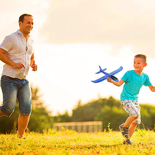 Foam Aircraft Model Hand Launch Glider Plane Soft Foam Airplane Throw Airplane Outdoor Sports Toys for Kids Gift 2 Pack