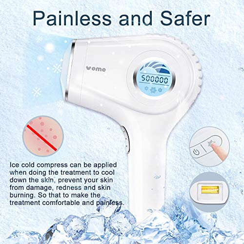 IPL Hair Removal Device Veme 500000 Flashes ICE Cooling Home Use Hair Remover for Face, Armpits, Bikini Line, Legs