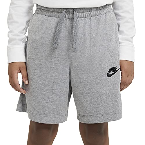 Nike Garçon B NSW JSY AA Knee Length Short, Carbon Heather/Black/Black, 6-7 Ans EU