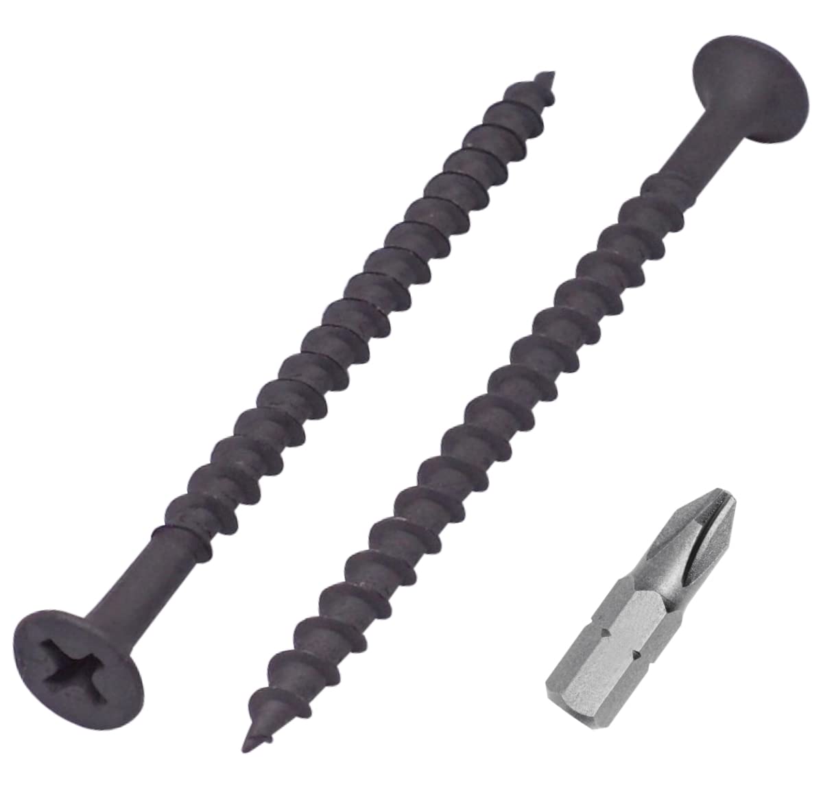 SKIR'CO (50 pcs) Black Phosphate Finish 3.9 x 65 mm Drywall Screws, Wood Screws, Phillips Bugle Head, Plasterboard Screws