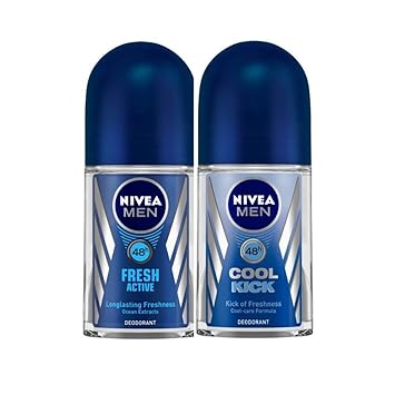 Nivea Deo Fresh Active Roll On, 50Ml & Nivea Deo Cool Kick Roll On, 50 Ml