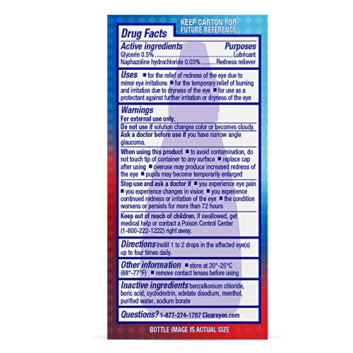 Clear Eyes Cooling Comfort Redness Relief Eye Drops, Soothes Red Eyes