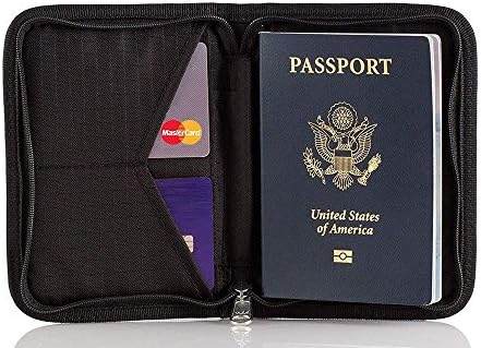 MEGON Passport Wallet Case Cover, Credit Card Holder, Travel Document Organizer with RFID Blocking for Men and Women + Phone Credit Card Holder