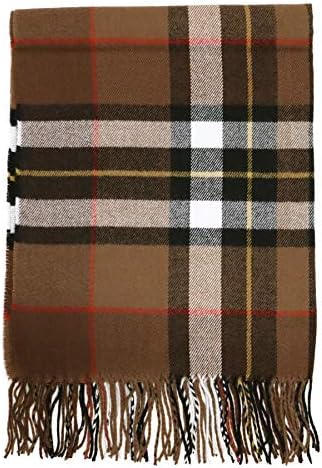 Amazon Donoban マフラー チェック大判ストール レディース チェック柄 ストール 厚手 大きい 大判 ふわふわ スヌード ブランド 肩がけ ひざ掛け 小物 防寒 あったか 30 ブラウン マフラー 通販