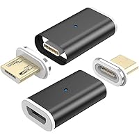 NetDot Gen10 Magnetic Micro USB to Micro USB Adapter Converter(2 Pack Black)