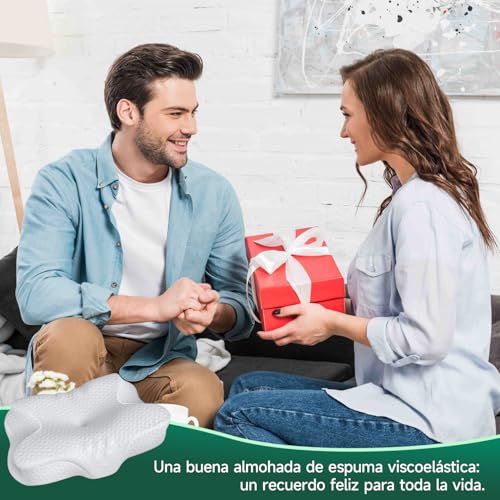 TESQ 2 in 1 Ergonomic Cervical Memory Pillow, Superior Comfort for Side and Back Sleeping, Adjustable Height, 50% Nylon, 50% Polyester, Washable, 60 x 40 x 9 cm
