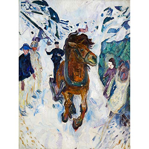 Edvard Munch Galloping Horse Cropped Art Print Canvas Premium Wall Decor Poster Mural