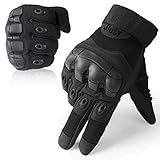 WTACTFUL JIUSY Touch Screen Military Rubber Hard Knuckle Tactical Gloves Full Finger Airsoft Paintball Outdoor Army Gear Sports Cycling Motorcycle Riding Shooting Hunting Size Large Black
