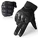 JIUSY Touch Screen Military Rubber Hard Knuckle Tactical Gloves Full Finger Airsoft Paintball Outdoor Army Gear Sports Cycling Motorcycle Riding Shooting Hunting Size Large Black