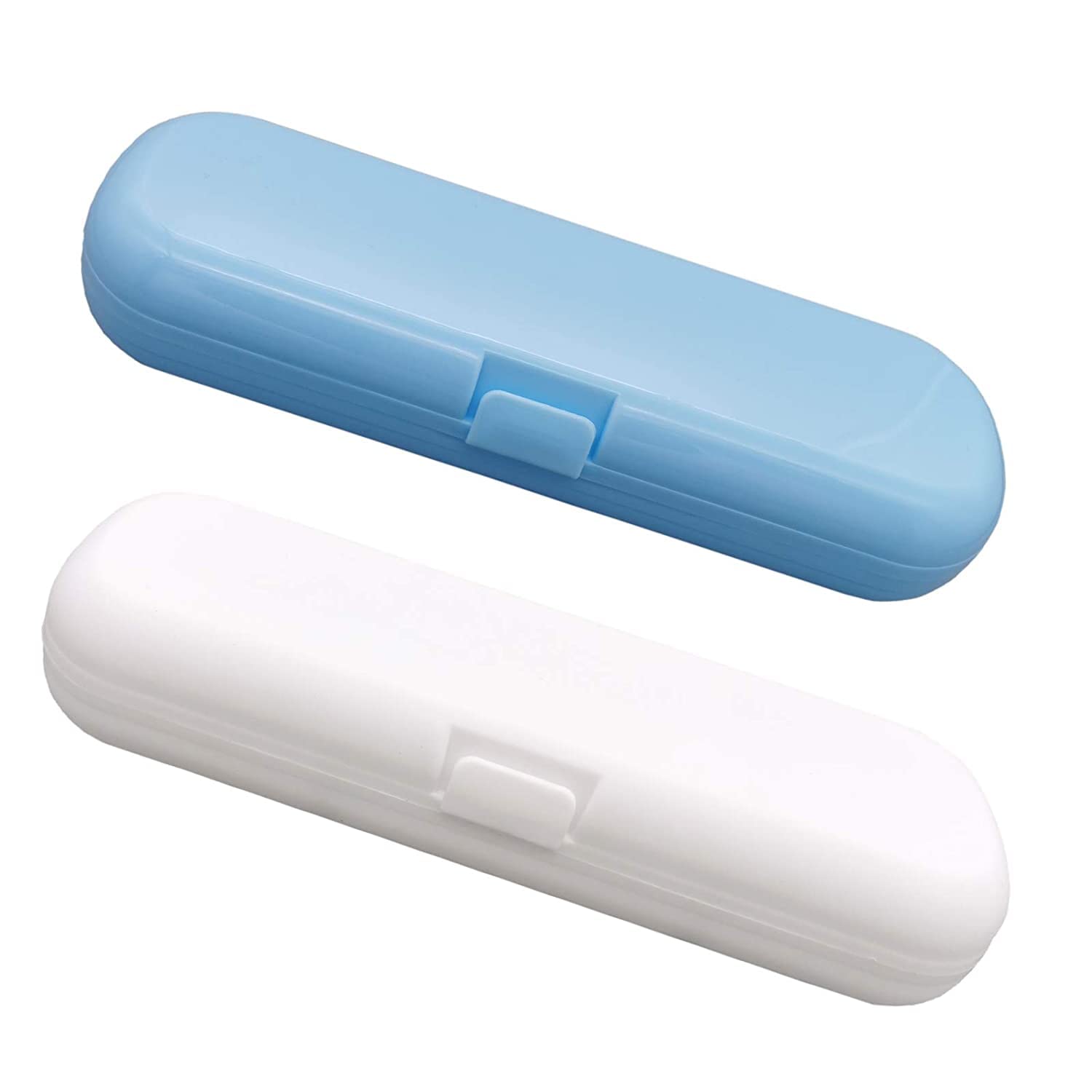2Pcs Electric Toothbrush Travel Case Portable Travel Holder for Oral-B Philips and so on, Blue & White