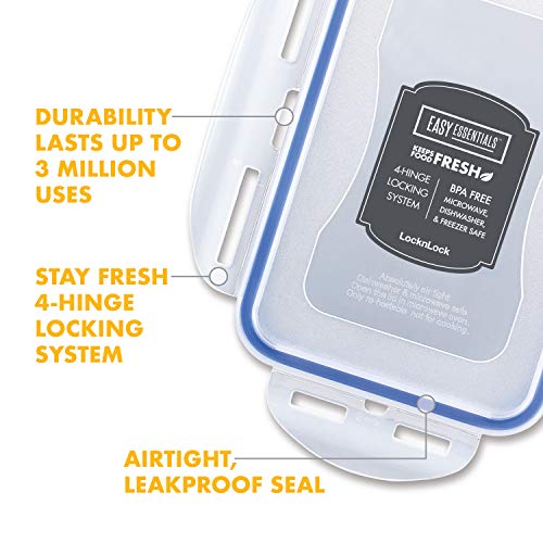 lock & lock recipiente rectangular hermético para almacenamiento de alimentos alto 152.16 oz / 19.02 tazas