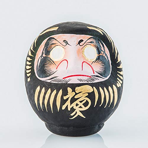 Daruma 12cm, Made of Mache Paper, Size 2 (Black)