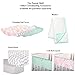 Mint, Coral and Grey Patchwork 4 Piece Baby Crib Bedding Set by The Peanut Shell