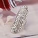 TOOPOOT® Charm Rhinestone Full Finger Knuckle Hollow Out Ring (Silver)