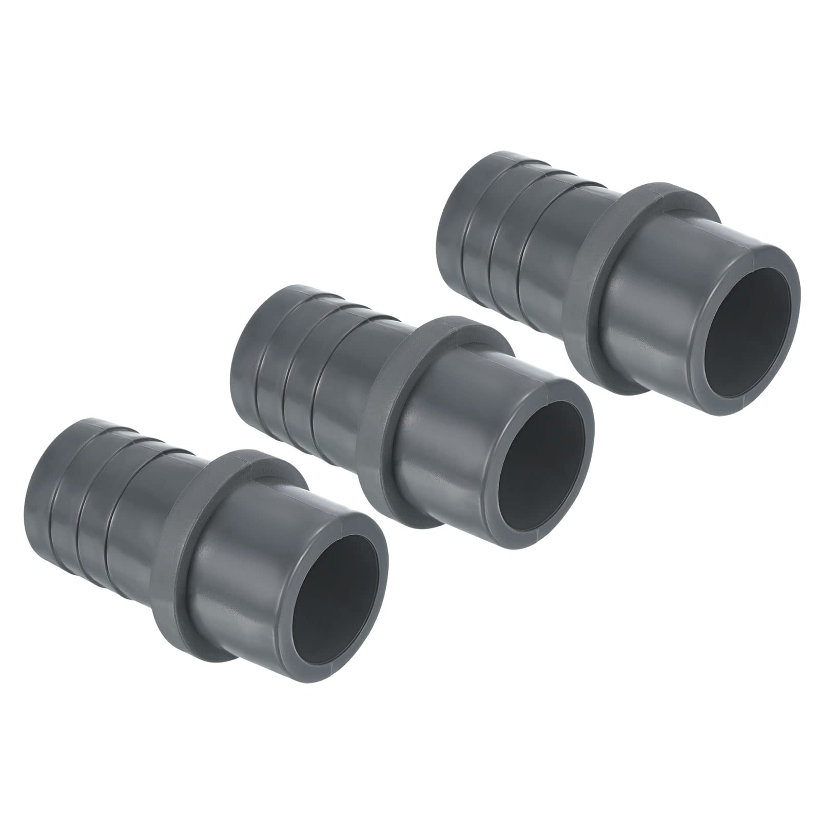PATIKIL UPVC Reducer Pipe Fitting 32mm OD 30mm Barbed, 3 Pack Straight Coupling Adapter Connector, Grey