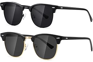 AEVOGUE Polarized Sunglasses For Women And Men Semi Rimless Frame Retro Sun Glasses AE0369