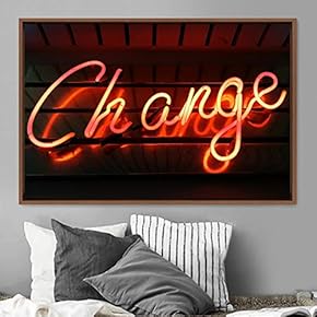 signwin Framed Canvas Wall Art Illuminated Words 3D...