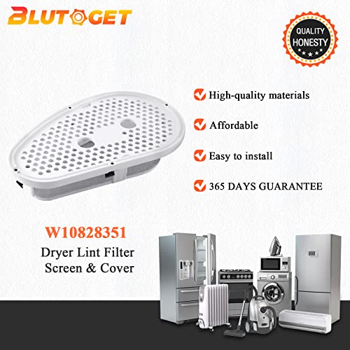 W10828351 Dryer Lint Filter Screen & Cover (Upgraded) by Blutoget Replacement for Kenmore