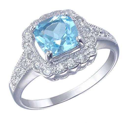 Vir Jewels Sterling Silver Blue Topaz Ring (1.40 CT)
